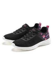 Lascana, Damen, Sneaker &raquo;Freizeitschuh, Halbschuh,&laquo; mit Blumen-Print VEGAN, schwarz, 36, Textilschuhe, Stoffschuhe mit modisch elegantem Blumen-Print