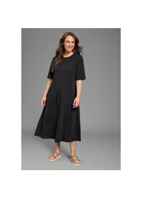 Laura Scott CURVE, Damen, Maxikleid &raquo;Gro&szlig;e Gr&ouml;&szlig;en&laquo; casual Stil, f&uuml;r entspannte Anl&auml;sse in A-Linie, schwarz, 56 - N-Gr, Lieblingslook garantiert: 