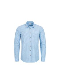N&uuml;bler N&uuml;bler, Herren, Trachtenhemd &raquo;Trachtenhemd langarm Rudi&laquo;, Blau, L - EURO, Traditionelles Trachtenhemd