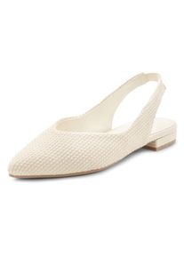 Lascana, Damen, Ballerina &raquo;Sling-Ballerina, Sandale,&laquo; mit elastischem Riemchen aus Textil VEGAN, beige, 36, Modischer Sling-Ballerina in elegant spitz