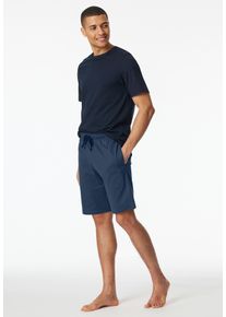 Pyjamahose Schiesser "Mix + Relax", Herren, Gr. 48, N-Gr, 819, royal, Single Jersey, Obermaterial: 100% Baumwolle, bequem kniefrei, Hosen Pyjamahose, mit seitlichen Taschen, Single-Jersey Qualit&auml;t