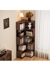 HYS solid wood corner bookshelf home living room corner cabinet wall corner storage rack bedroom simple bookcase