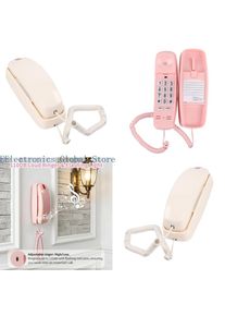 462B Charming Pink Traditional Telephone With Large Light Up Presses And Wall Mountable Design For Home Office Use