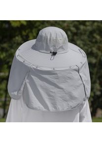 Simple Cloth Men Sun Hat Neck Protection Removable Shawl Women Visor Cap With Lanyard Ultraviolet-proof Summer Bucket Hat Beach