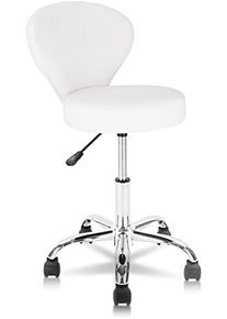 Rolling Swivel Salon Stool Chair with Back Support Adjustable Hydraulic for Office Massage Facial Spa Medical Drafting