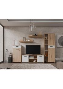 FORTE, Wohnwand &raquo;Pablo&laquo; 5 Stk. tlg., Artisan Eiche / Secret Grey, Holzwerkstoff,