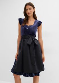 Dirndl och f&ouml;rkl&auml;de (2-delat set) - bl&aring; - storlek 44 - bonprix