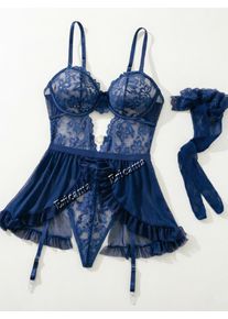 Erotic Women's Lingerie Sets Fancy Lace Bra Belt Thong Erotic Bra Set Attractive Romantic Ensemble Intimate Sexy Underwear