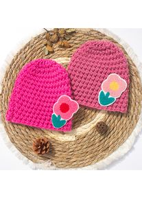 0-3Year Newborn Knit Pullover Hat Winter Warm Toddler Woolen Crochet Bonnet Sweet Flower Girl Headscarf Cap Baby Kids Beanies
