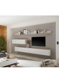 Home Affaire, Wohnwand &raquo;City/Giron, moderne Anbauwand, Komplettset in vielen Farben verf&uuml;gbar&laquo; Set, 5 Stk. tlg., Weiss, Holzwerkstoff,