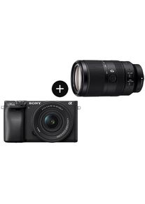 Sony, Systemkamera &raquo;Set: SEL70350G Objektiv + Alpha 6400AKB APS-C&laquo; SEL-P16502, SEL-70350G, 24,2, Bluetooth NFC WLAN, inkl. 25 MP, 4K Video, 180&deg; Klapp