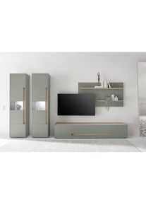 Home Affaire, Wohnwand &raquo;City/Giron, moderne Anbauwand, Komplettset in vielen Farben verf&uuml;gbar&laquo; Set, 4 Stk. tlg., Gr&uuml;n Aloe, Holzwerkstoff,