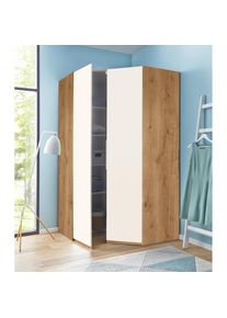 wimex, Eckkleiderschrank &raquo;Level by fresh to go&laquo;, plankeneichefarben/wei&szlig;,