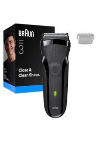 Braun, Elektrorasierer &raquo;Series 3 300s&laquo; 3 flexible Klingen, schwarz, Bis zu 30 Minuten Akkulaufzeit und 5 Minuten Schnellladung f&uuml;r eine Rasur