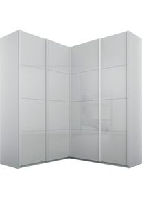 Rauch, Schwebet&uuml;renschrank &raquo;Kleiderschrank Garderobe Eckkleiderschrank QUADRA mit edler Glasfront&laquo; Ma&szlig; 181x187 cm, H&ouml;hen 210/229 cm, inkl. Soft-Close-