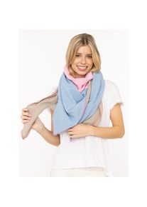 Zwillingsherz, Damen, Dreieckstuch &raquo;Viereck "Blockstreifen"&laquo; farbenfroh, Colour Block, angenehmes Tragegef&uuml;hl, Blau Beige, Viereckstuch von 