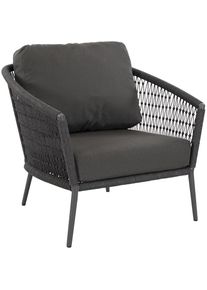 Musterring, Sitzbank &raquo;Freilicht Einzelsessel&laquo; 1 Stk. tlg. Kompakter Sessel mit komfortabler Sitzh&ouml;he von 42 cm, schwarz,grau + anthrazit, Aluminium, 