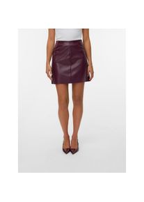 V&eacute;ro Moda Vero Moda, Damen, Lederimitatrock &raquo;VMNELLY HR SHORT PL SKIRT NOOS&laquo; Lederimitat, high waist, Winetasting, M, Minirock von Vero Moda
