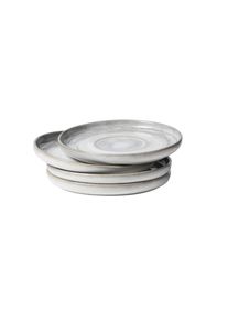 Teller-Set GIPFELST&Uuml;CK "Tiefer See", grau (grau, wei&szlig;), 4, Geschirr-Sets, Teller-Set