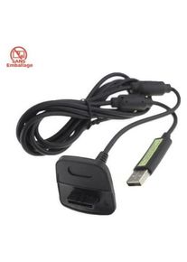 Generic C&acirc;ble Pour Manette Sans Fil XBOX360 Noir - SANS EMBALLAGE (Xbox 360), Gaming Controller Zubeh&ouml;r, Schwarz