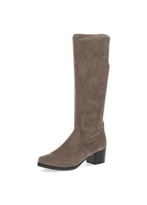 Caprice, Damen, Stiefel , Blockabsatz, Schlupfstiefel mit Stretch-XS-Schaft in schmaler Form, taupe, 38, Eleganter Schlupfstiefel in veganer 
