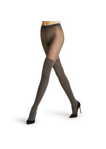 Falke, Damen, Feinstrumpfhose &raquo;Overknee&laquo; 25 DEN 1 Stk., carbon (3275), M, Komfortables Highlight: der integrierte Pl&uuml;sch-Overkneestrumpf