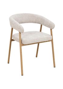 Livetastic Armlehnstuhl, Eichefarben, Beige, Holz, Metall, Textil, Pappel, Sperrholz, Rundrohr, 56 cm, Esszimmer, St&uuml;hle, Polsterst&uuml;hle