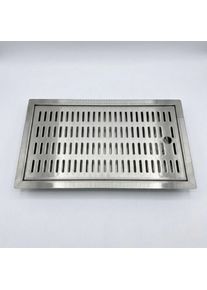 ich-zapfe Tropfblech, Abtropfblech, Tropfschale - CNS zum Einlassen 440 mm x 240 mm inkl. Ablaufstutzen