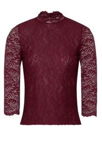 Spieth & Wensky Shirtbluse SPIETH & WENSKY "Amberg", Damen, Gr. 34, rot (d,rot), Obermaterial: 90% Polyamid PA. 10% Elasthan EL., gebl&uuml;mt, skinny fit, hoch geschlossener Ausschnitt, Blusen Shirtbluse, in taillierter Form