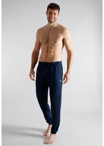 Pyjamahose Tom Tailor, Herren, Gr. 58, N-Gr, blau, dunkel, uni, Interlock, Obermaterial: 100% Baumwolle, lang, Hosen Pyjamahose