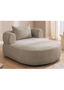 XXL-Sessel Home Affaire "LUSSAC Loveseat extra tief, gro&szlig;e Sitzfl&auml;che, Ma&szlig;e B/T/H: 123/158/78cm", beige, B:123cm H:78cm T:157,5cm, 100% Polyester, Sessel, XXL-Sessel, hoher Sitzkomfort und modernes Design, Sofa ohne Bettfunktion