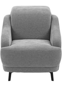 Sit & More Sessel SIT & MORE "Blues", grau, B:87cm H:93cm T:104cm, 95% Polyester 5% Polyamid, Sessel, Sessel, mit Metallf&uuml;&szlig;en, schwarz-matt