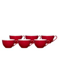 Ritzenhoff & Breker Tasse RITZENHOFF & BREKER "Kaffeetassen Doppio 200 ml 6er Set", rot, Porzellan, Trinkgef&auml;&szlig;e, Tasse