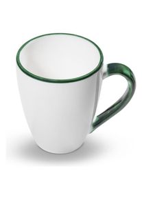 Gmundner Keramik Gr&uuml;ner Rand, Fr&uuml;hst&uuml;cksbecher Max 0,3 Liter, Tasse, Gr&uuml;n