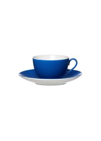 Ritzenhoff & Breker Tasse RITZENHOFF & BREKER "Kaffeetasse mit Untertasse Doppio 200 ml", blau (indigo blau), 2 tlg., Porzellan, Trinkgef&auml;&szlig;e, Tasse