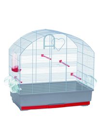 Panama Pet Klatka dla ptak&oacute;w, ASSO DI CUORI, szaro-czerwony, 59,5 x 35,5 x 57,5 cm, Vogelk&auml;fig + Voliere
