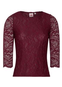 Spieth & Wensky Shirtbluse SPIETH & WENSKY "Alheim", Damen, Gr. 44, rot (d,rot), Obermaterial: 90% Polyamid PA. 10% Elasthan EL., uni, slim fit, Rundhals, Blusen Shirtbluse, Rundhals Ausschnitt