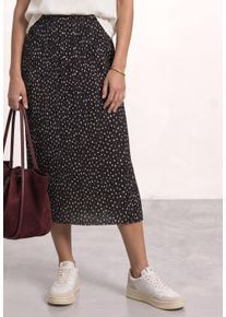 Midirock Street One, Damen, Gr. 42, schwarz (schwarz coffee), Mesh, Obermaterial: 94% Polyester, 6% Elasthan. Futter: 100% Viskose, gepunktet, bequem 3/4-L&auml;nge, R&ouml;cke Midirock, Sommerrock aus Mesh in Pliss&eacute;estruktur / Gepunktet