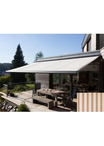 Kassettenmarkise Wismar "Classic S-Compact", braun (braun, beige), B:400cm, Polyacryl, Markisen, Kassettenmarkise, Breite: 400 cm, Ausfall: 300 cm