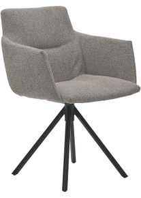 Polsterstuhl Musterring "JustB SP500", grau (steel), 1 Stk., Flachgewebe, drehbar inkl. R&uuml;ckholfeder, St&uuml;hle, Polsterstuhl, mit Armlehne, wahlweise mit Drehfunktion, Stativgestell in schwarz