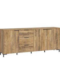 Kommode Home Affaire "Alternative", kastanienfarben, B:200,5cm H:83,5cm T:40cm, Holzwerkstoff, Sideboards, Kommode, Breite 201 cm