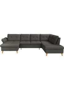 Sit & More Wohnlandschaft SIT & MORE "G&ouml;teborg", grau (anthrazit), B:327cm H:90cm T:226cm, Sofas, Wohnlandschaft, inkl. Sitztiefenverstellung, wahlweise mit Bettfunktion & Bettkasten