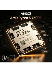 For Gaming: AMD Ryzen 5 7500F 6-Core 12-Thread 3.7GHz 5NM 32MB L3 100-000001015 AM5 Processor &ndash; Tray New No Fan