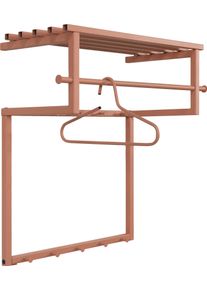 Garderobenleiste SPINDER DESIGN "RIZZOLI", orange (clay terra), B:76cm H:76cm T:34cm, Stahl, Garderobenhalter, Garderobenleiste, Familiengarderobe aus Stahl mit 10 Haken, Hutablage und Kleiderstange