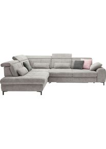 Ecksofa "SO 3400 Sitzh&ouml;he 47cm oder 49cm, Sitztiefe verstellbar, B/T 317/220 cm", beige (famosa ecru), B:317cm H:84cm T:220cm, 100% Polyester, SET ONE BY Musterring, Sofas, Ecksofa, Kaltschaumpolsterung, Flachgewebe, whlw. mit Funktionen, Sitzh&ouml;he 47