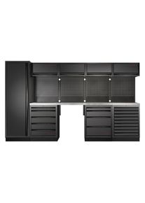 Kraftwerk, Werkstattschrank, MOBILIO BLK Kombi Lochwand Edelstahl (332 cm, 200 cm)