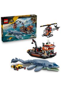 Konstruktionsspielsteine Lego "Mosasaurier-Angriff auf das Boot (77983), Lego Jurassic World", bunt, Spielbausteine, Kinder, Kunststoff, Konstruktionsspielsteine, Made in Europe