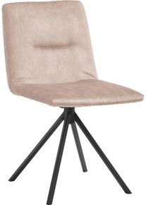 Polsterstuhl Musterring "JustB SP500", beige (oyster), 1 Stk., Veloursstoff, drehbar inkl. R&uuml;ckholfeder, St&uuml;hle, Polsterstuhl, ohne Armlehne, wahlweise mit Drehfunktion, Stativgestell in schwarz
