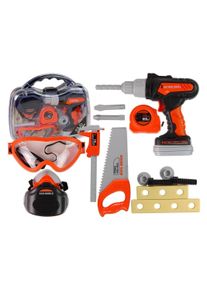 Lean Toys DIY-Set im Werkzeugkasten, Akku-Bohrer, Brille