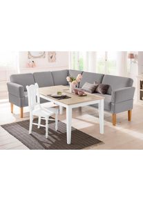 Eckbank OTTO HOME "Fehmarn", grau, B:255cm H:98cm T:210cm, Strukturstoff (Zusammensetzung: 100% Polyester), Sitzb&auml;nke, Eckbank, wahlweise langer Schenkel links oder rechts